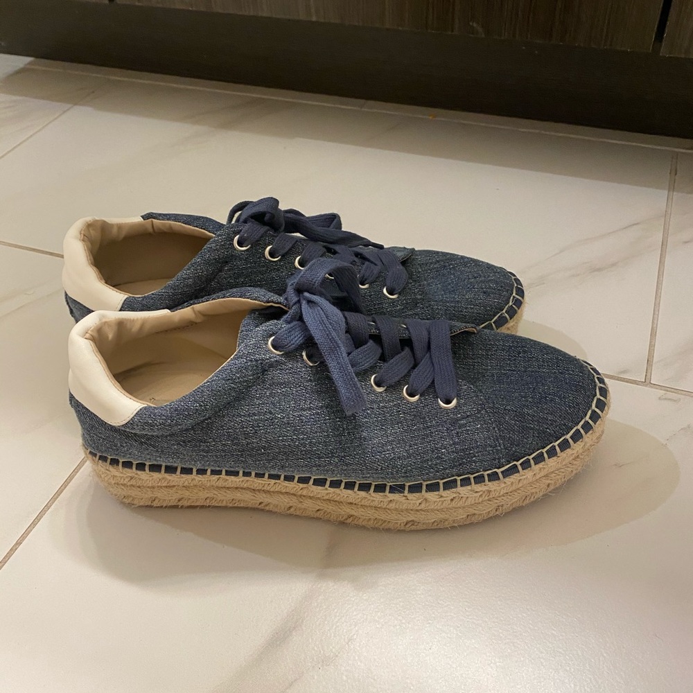 Denim Espadrille Platform Sneakers